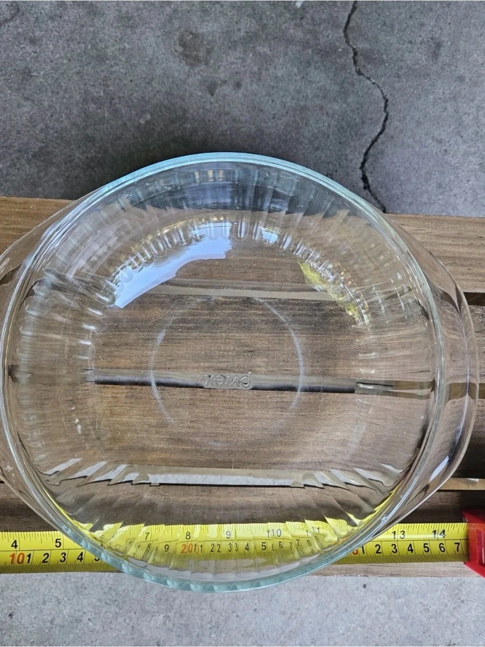 Vintage Pyrex 024 Ribbed Clear Glass 2 Qt Round Casserole Baking Dish 8.5